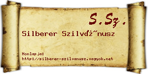 Silberer Szilvánusz névjegykártya